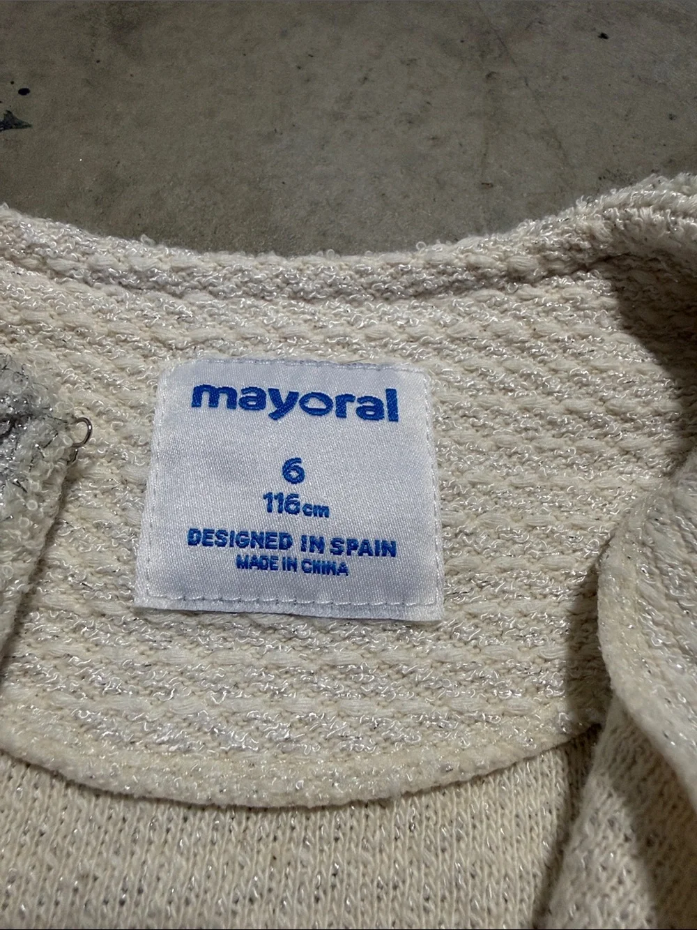 Mayoral Cream Textured Blazer/Light Weight Jacket Girls